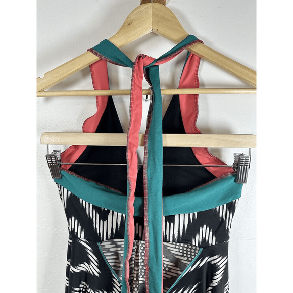 Autumn Teneyl Halter Dress Black and White Geometric Sz M - Picture 6 of 14